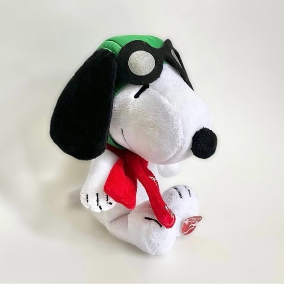 Peanuts Snoopy 9” Flying Ace Aviator Merry Christmas Holiday Dog Plush - Picture 2 of 10